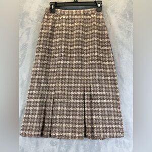 Vintage St Michael Pure Wool Skirt Made in W. Germany Size Small Brown Tan